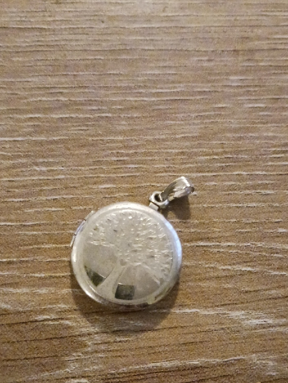 Tree of Life Round Locket Pendant - Silver Tone